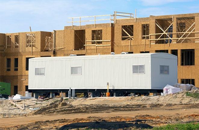 rental office trailers at a construction site in San Quentin